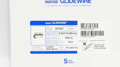 Terumo GR3525 Radifocus Glidewire,Angled J R 1.5mm,0.035Inx3cmx180cm(x)-Box of 5